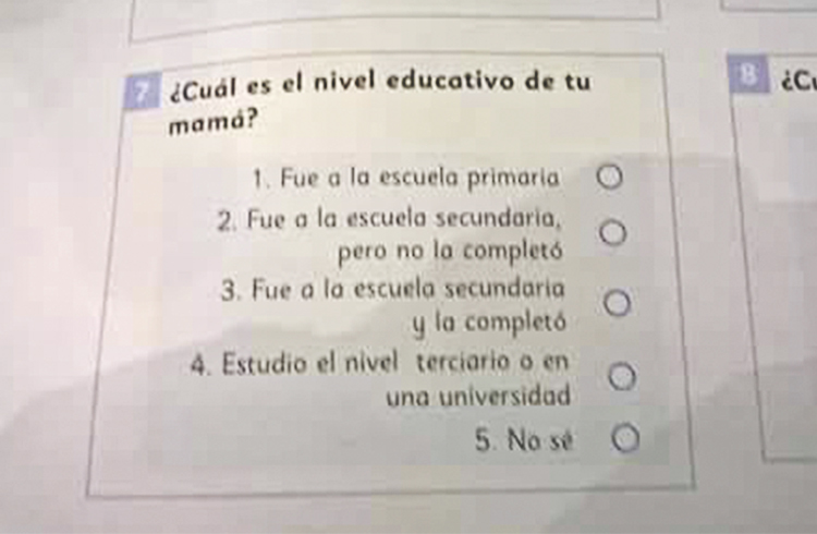 (Imágenes de la Encuesta del Operativo Aprender 2016)