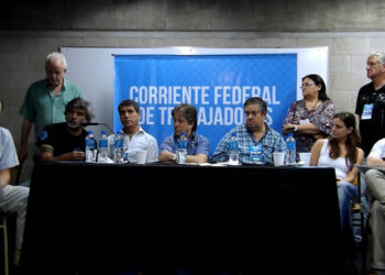 (Conferencia de prensa de los referentes de la Corriente Federal de los Trabajadores)