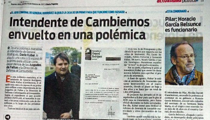 Nota publicada en Diario Popular en el 2017 cuando el alquiler generó polémica a nivel nacional