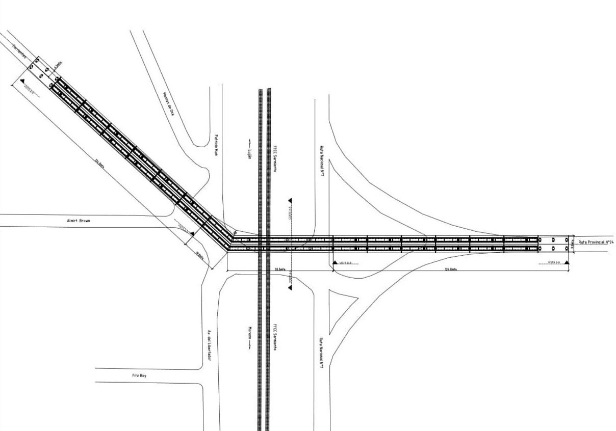 plano de obra: puente de alto transito Cruce Las Latas